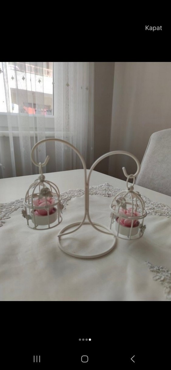 English home beyaz ferforje mumluk - Görsel 2