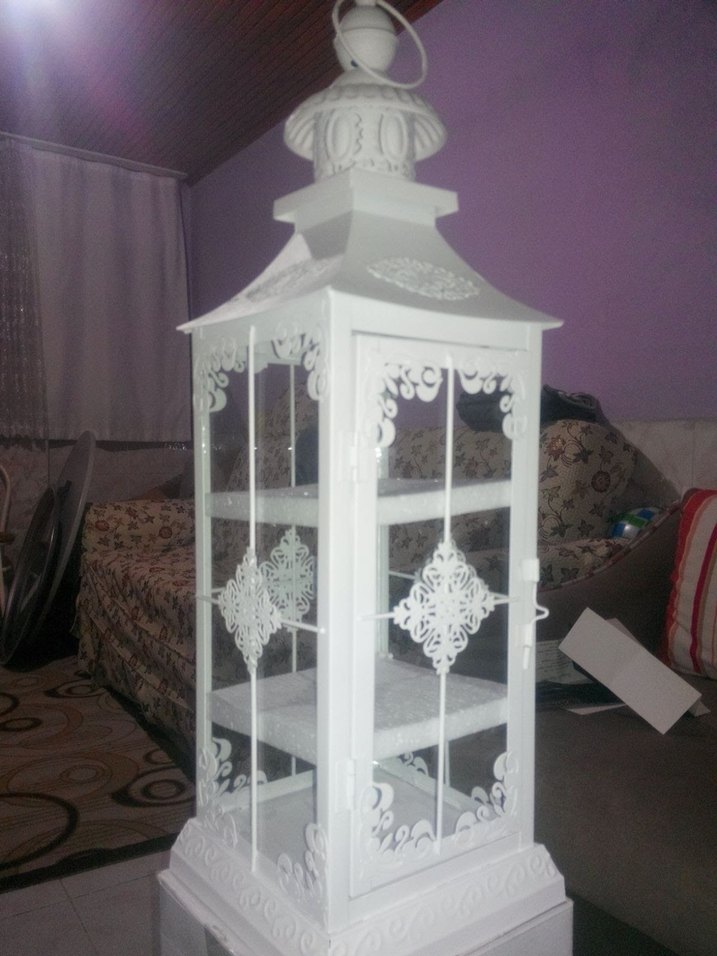 English home beyaz ferforje fener mumluk eski sezon - Görsel 3