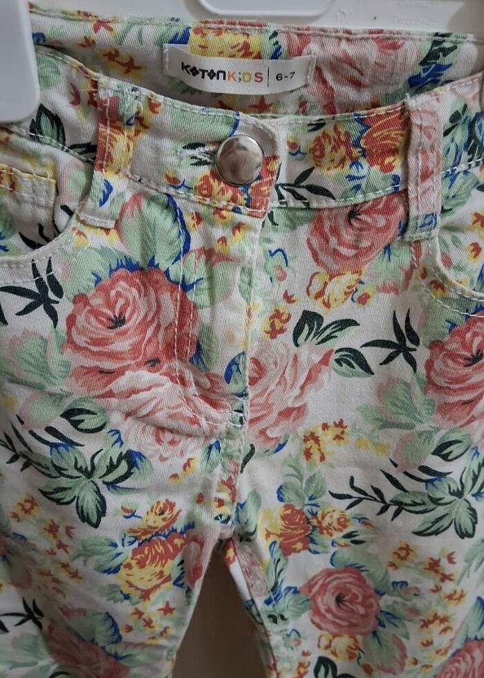 Koton çiçekli kız cocuk pantolon - Görsel 2