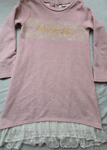 Lc Waikiki Pembe Dantelli Kız Çocuk Kışlık Elbise - Görsel 3