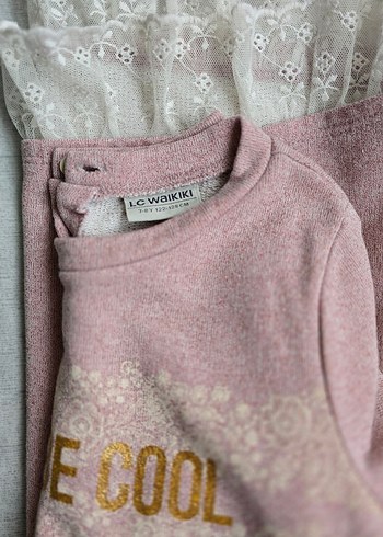 Lc Waikiki Pembe Dantelli Kız Çocuk Kışlık Elbise - Görsel 4