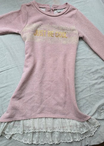 Lc Waikiki Pembe Dantelli Kız Çocuk Kışlık Elbise - Görsel 2