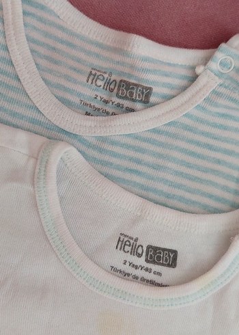 HelloBaby Beyaz Baskılı Bebek Kız Body 2 yaş