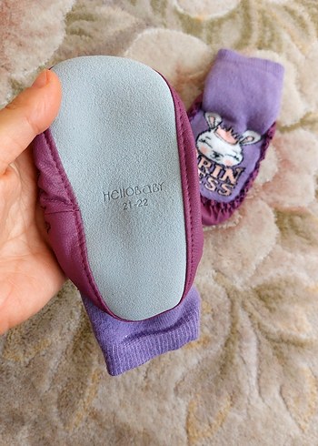 Mor Nakışlı Kız Çocuk Ev Terliği 21 22 numara - Görsel 2