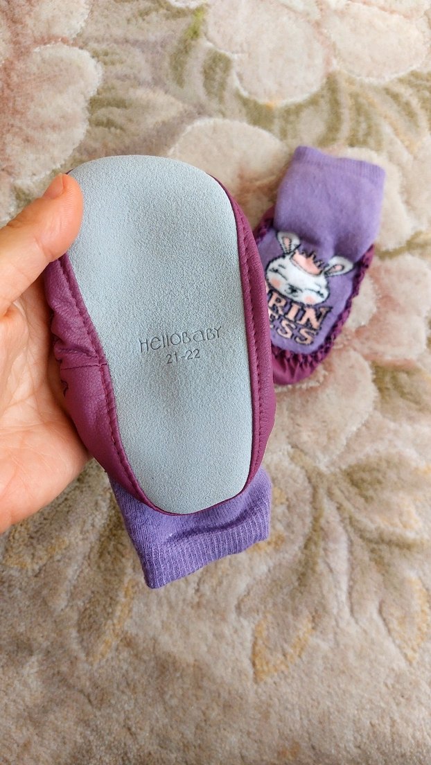 Mor Nakışlı Kız Çocuk Ev Terliği 21 22 numara - Görsel 2