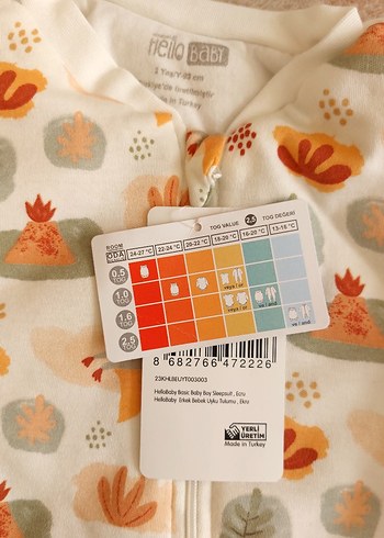 Bebek Baskılı Fermuarlı uyku Tulumu 2.5 tog - Görsel 2