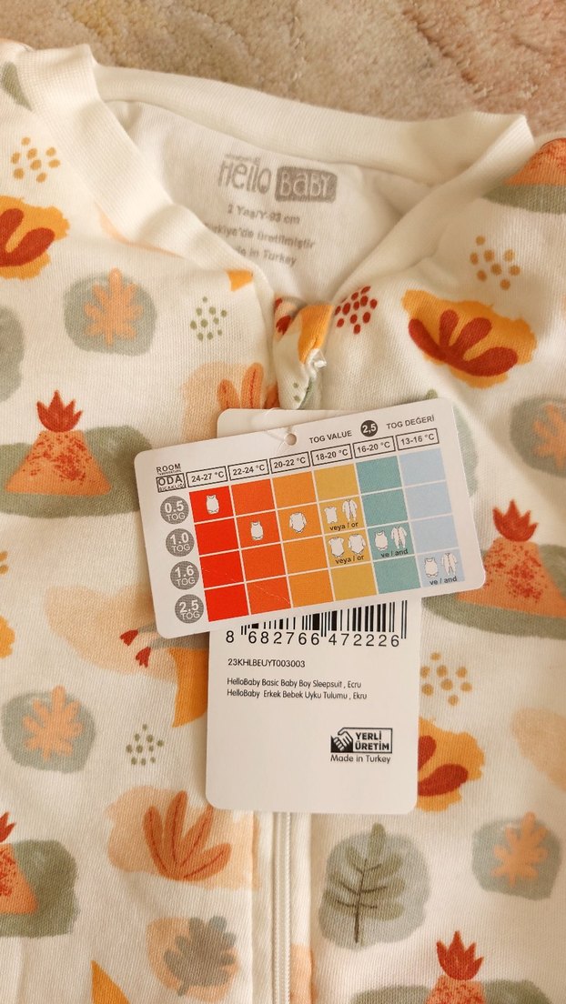Bebek Baskılı Fermuarlı uyku Tulumu 2.5 tog - Görsel 2