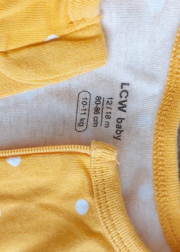 Sarı Puantiyeli Kız Çocuk Tulum 12 ay - Görsel 2