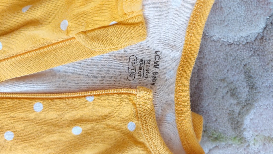 Sarı Puantiyeli Kız Çocuk Tulum 12 ay - Görsel 2