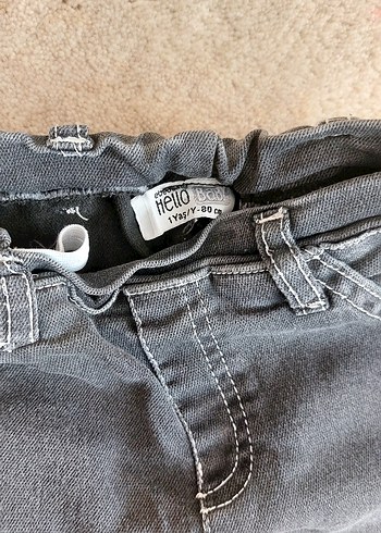 Gri Kız Çocuk Bol Kesim Denim Pantolon 1 yaş - Görsel 2