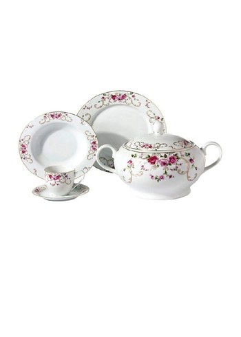 Korkmaz Bianca Collection 85 parça Porselen Çiçekli Yemek Takımı