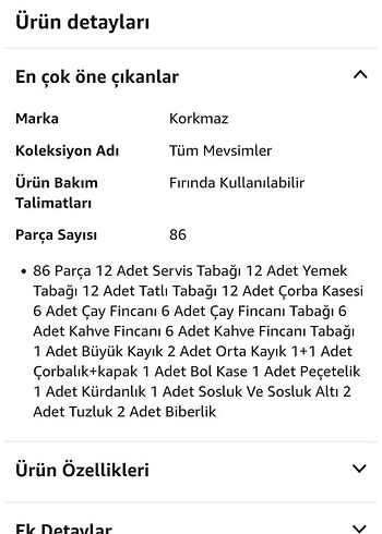 Beden Korkmaz Bianca Collection 85 parça Porselen Çiçekli Yemek Takımı