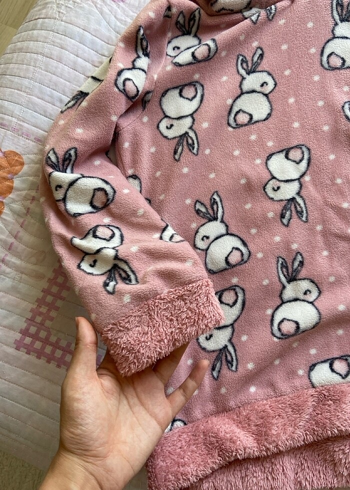 Kapşonlu havlu kumaş Sweat - Görsel 3