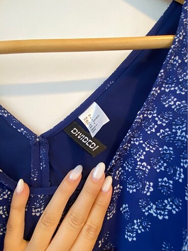 H&M H&m mavi sırt dekolteli elbise