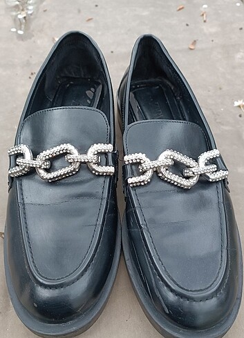 38 Beden siyah Renk Oxford loafer zara 