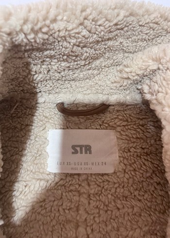 Stradivarius Bej Süet Kadın Ceket, Kürklü, Midi Boy