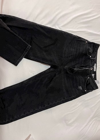 Kadın siyah mom slim pantalon