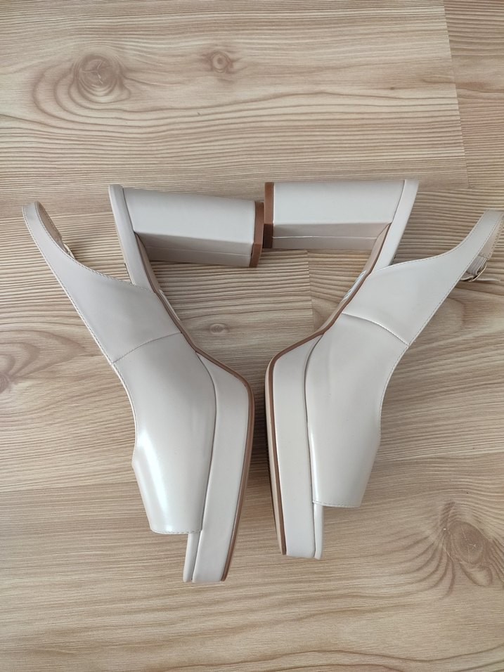 Bej Platform Topuklu Kadın Ayakkabı - Görsel 3