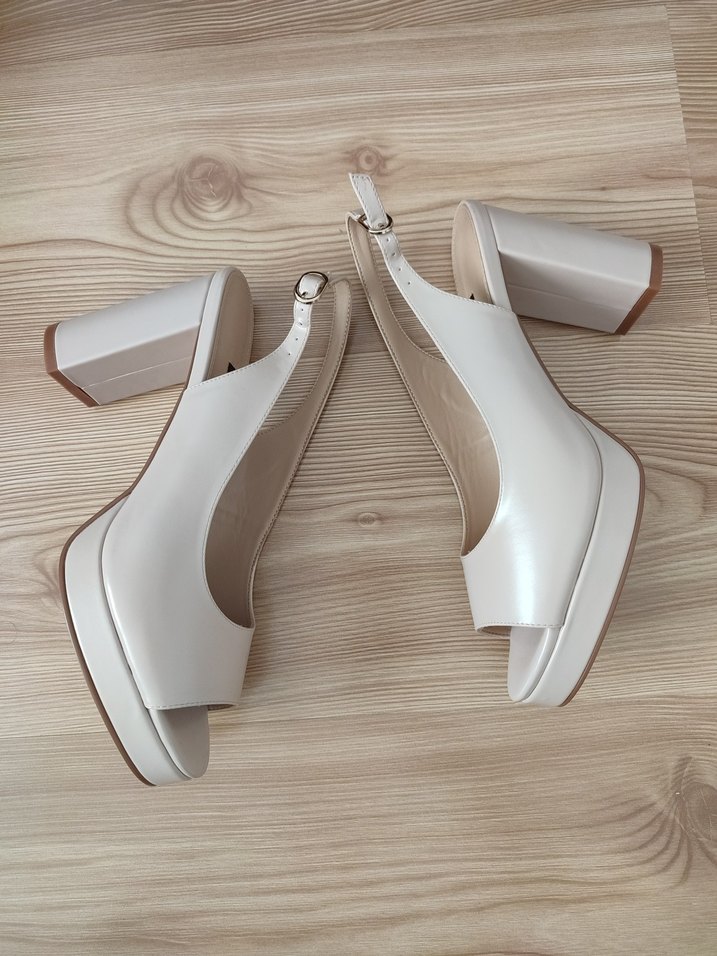 Bej Platform Topuklu Kadın Ayakkabı - Görsel 4