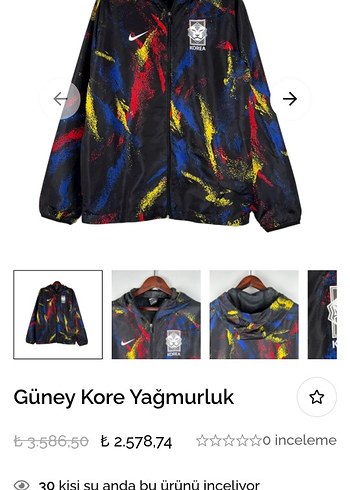 Güney Kore Çok Renkli Kapüşonlu Yağmurluk