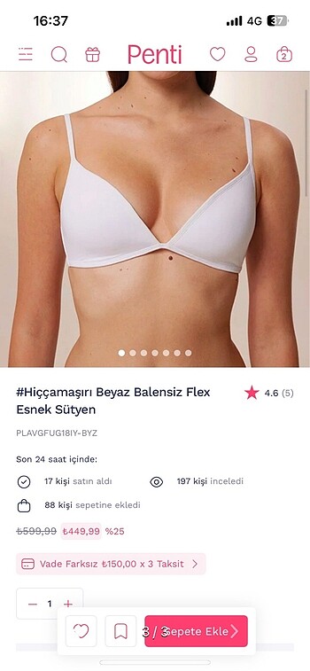80B penti sütyen