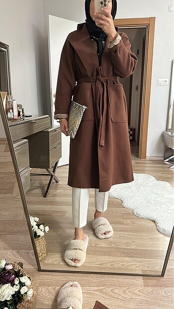 Kahverengi kaşe kaban