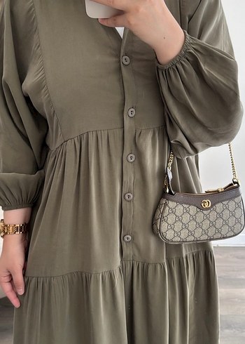 Salaş Kesim Kemerli Uzun Kadın Elbise - Görsel 2