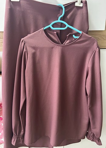 Düğmeli Uzun Kadın Etek takım - Görsel 2