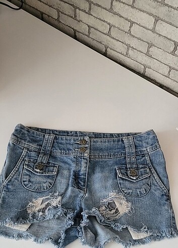 Mini jeans Kot şort