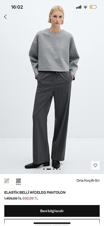 Mango lastikli kumaş pantolon