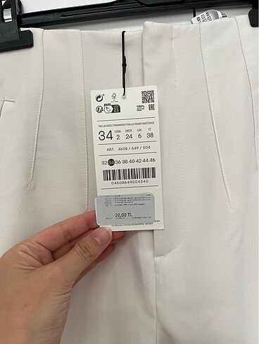 34 Beden beyaz Renk Stradivarius pensli pantolon
