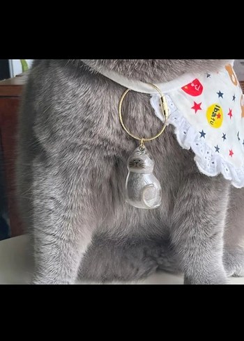 İÇİNE TÜY KONULAN KEDİ ANAHTARLIĞI - Görsel 2