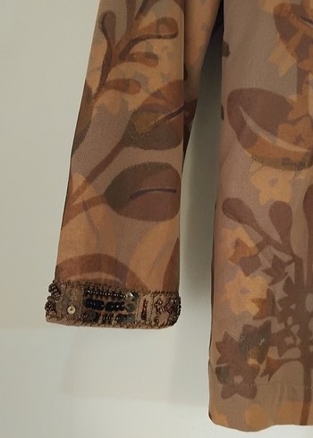 Nakışlı Bej Bohem Kadın Ceket - Görsel 3