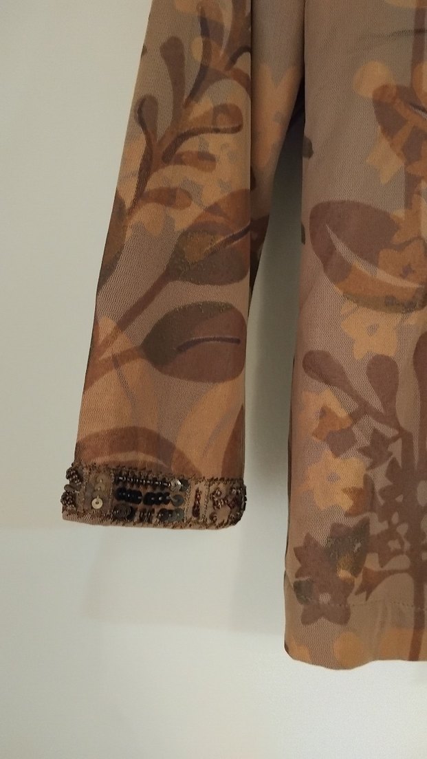 Nakışlı Bej Bohem Kadın Ceket - Görsel 3