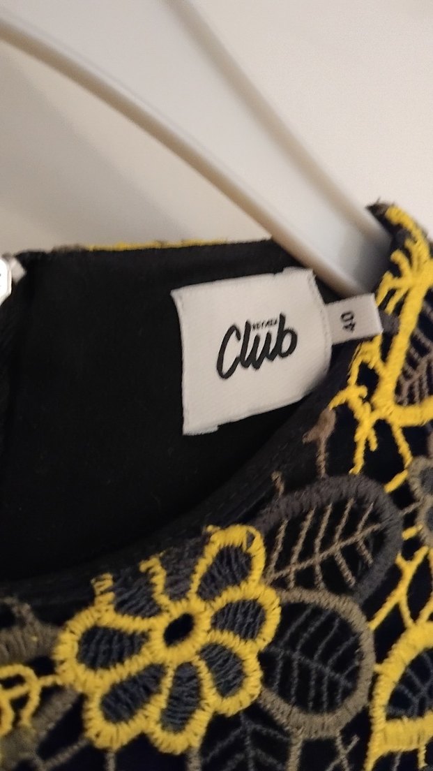 Sarı Çiçekli Dantel Midi Bohem Elbise - Görsel 2