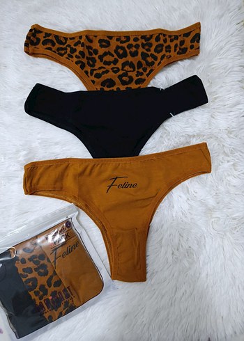Victoria s Secret Renkli Zebra Desenli Midi Kadın Külot Seti