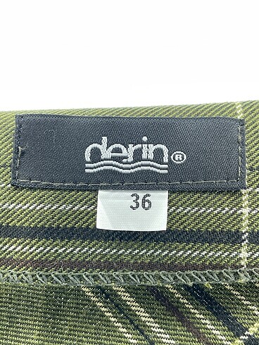 36 Beden yeşil Renk Derin Mini Etek %70 İndirimli.