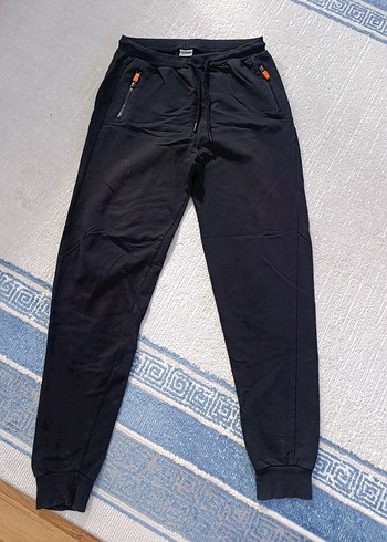 Fermuarlı Siyah Erkek çocuk Outdoor Eşofman Altı
