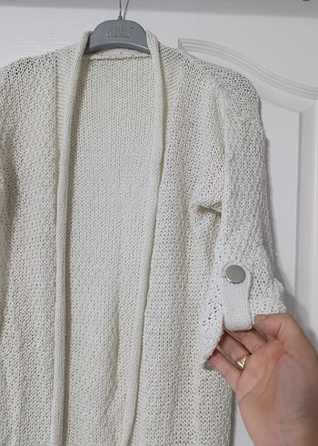 Kadın Bohem Gri Triko Uzun Hırka - Görsel 2