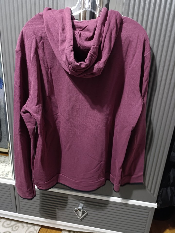 Bordo Kapüşonlu erkek Sweatshirt - Görsel 2