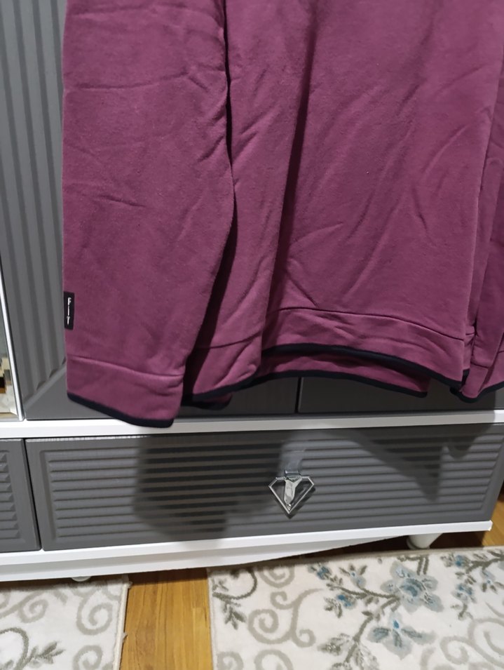 Bordo Kapüşonlu erkek Sweatshirt - Görsel 3