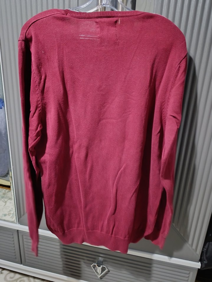 Bordo Erkek Bisiklet Yaka Triko Kazak - Görsel 2