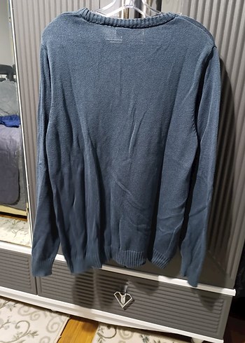 Gri Erkek Salaş Örgü Keten Kazak - Görsel 2