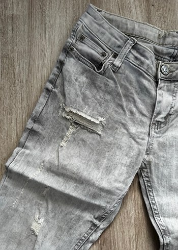 Buz Gri Kadın Denim Boyfriend Pantolon - Görsel 2