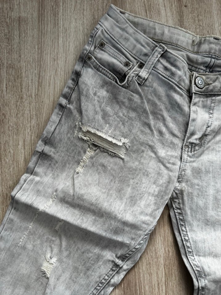 Buz Gri Kadın Denim Boyfriend Pantolon - Görsel 2