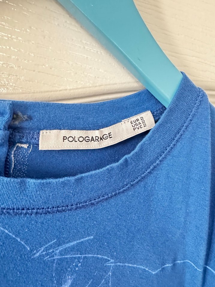 Mavi simli  Baskılı Kısa Kollu tshirt - Görsel 3