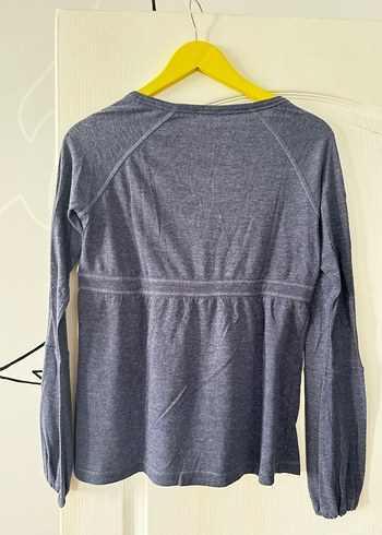 Mavi - Düğmeli Uzun Kollu Tişört - Görsel 2