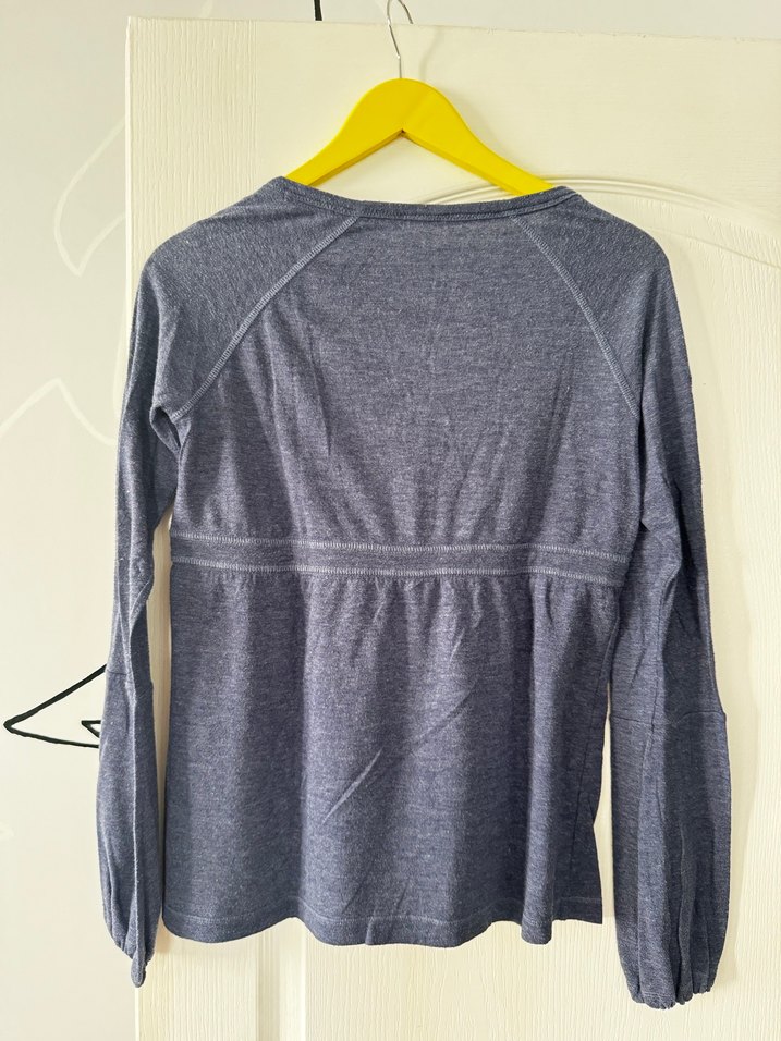 Mavi - Düğmeli Uzun Kollu Tişört - Görsel 2