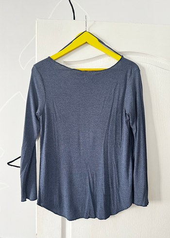 Mavi Uzun Kollu pamuklu tshirt - Görsel 2