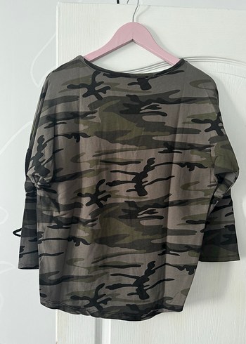 Kamuflaj desenli  Kadın Sweatshirt - Görsel 2